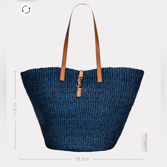 NWT Saint Laurent YSL Borsa A Mano Hobo Tote Bag In Blue/Orchid Brick - Picture 13 of 17